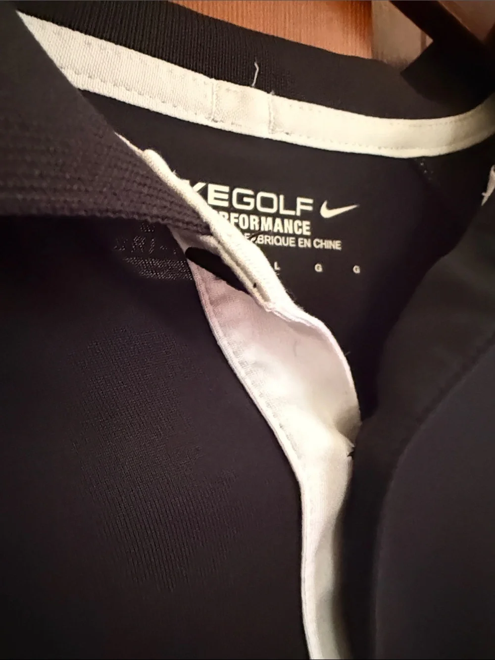 Nike Black Golf Polo with White Trim